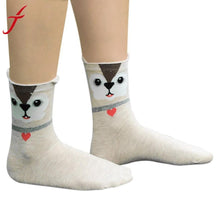 Load image into Gallery viewer, Feitong Brand 1Pair Soft Funny Socks Women Girls Cute Little Owl Harajuku Animal Lady Socks Fashion Stripe calcetines mujer Sock