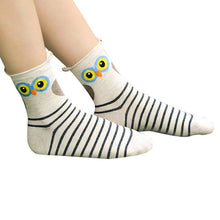 Load image into Gallery viewer, Feitong Brand 1Pair Soft Funny Socks Women Girls Cute Little Owl Harajuku Animal Lady Socks Fashion Stripe calcetines mujer Sock