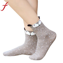 Load image into Gallery viewer, 1Pair Funny Socks Women Cute Little Animal Fox Printed Lady Socks harajuku designer fashion street In The Tube Socks For Autumn