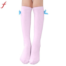 Load image into Gallery viewer, One Pair 40cm Girls Bowknot Cute Kid Children Leg Warmers Cotton Stockings Stretchy thigh high Autumn wear Warm Cotton Stocking