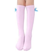 Load image into Gallery viewer, One Pair 40cm Girls Bowknot Cute Kid Children Leg Warmers Cotton Stockings Stretchy thigh high Autumn wear Warm Cotton Stocking