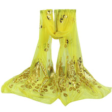 Load image into Gallery viewer, Women Lady Multi-color Peacock Flower Scarf Long Soft Wrap Shawl Stole Pashmina