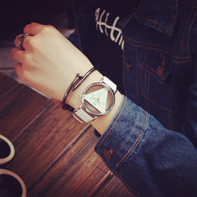Load image into Gallery viewer, Fashion Triangle Transparent Watch Women'S Leather Watches Ladies Watch