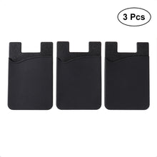 Load image into Gallery viewer, 3pcs Cell Phone Card Holder Wallet Ultra-slim Self Adhesive Silicone Stick-on Credit Card Id Wallet Case Pouch Sleeve Pocket for Smartphones