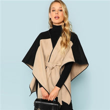 Load image into Gallery viewer, SHEIN Khaki Cut and Sew Lace Up Coat Elegant 3/4 Sleeve Belted Outer Coats Women Autumn Modern Lady Highstreet Fashion Coats