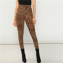 Load image into Gallery viewer, SHEIN Multicolor Sexy Highstreet Leopard Print Long Leggings 2018 New Autumn Women Casual Pants Trousers