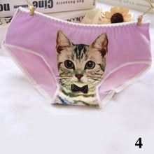 Load image into Gallery viewer, Cotton Women Plus Size Underwear Briefs Cat 3D Printing Panty