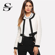 Load image into Gallery viewer, Sheinside Bow Front White Blazer Female Workwear Women Blazers And Jackets Autumn 2018 Clothes Ladies Long Sleeve Elegant Blazer