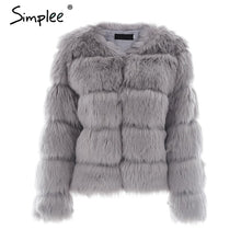 Load image into Gallery viewer, Simplee Vintage fluffy faux fur coat women Short furry fake fur winter outerwear pink coat 2018 autumn casual party overcoat